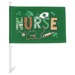 Nurse Life Nurse Day Gifts St Patricks Day Car Flag