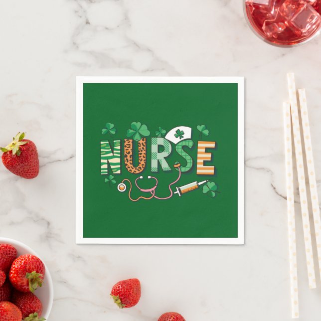 Nurse Life Nurse Day Gifts St Patricks Day  Napkins (Insitu)