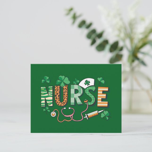 Nurse Life Nurse Day Gifts St Patricks Day  Postcard (Standing Front)