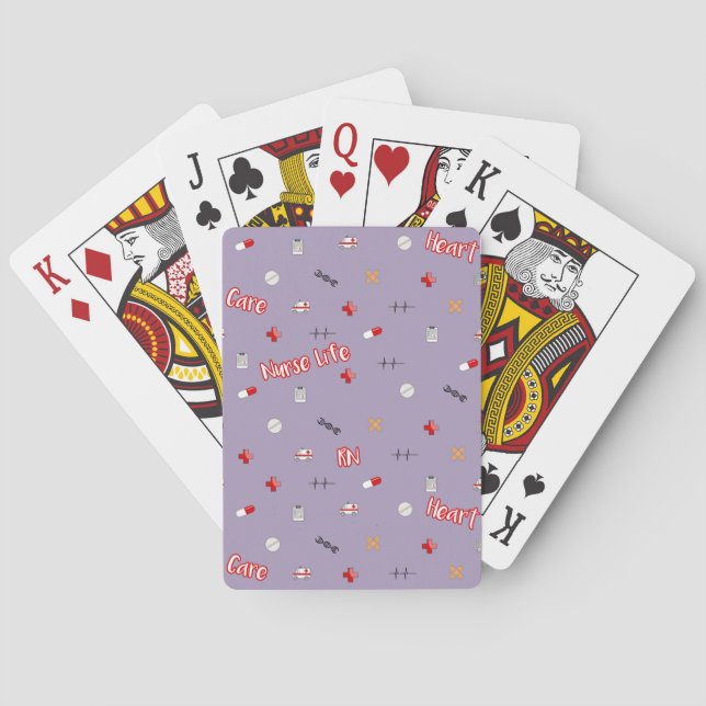 Nurse Life Pattern Poker Cards (Back)