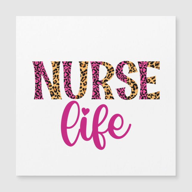 Nurse Life  - Pink and Leopard Print (Front)
