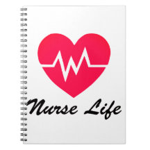 Nurse Life Red EKG Heart Notepad