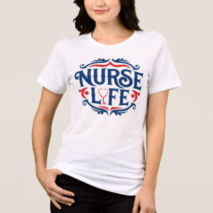 Nurse Life Retro Badge Nurses Day T-Shirt Tri-Blend Shirt
