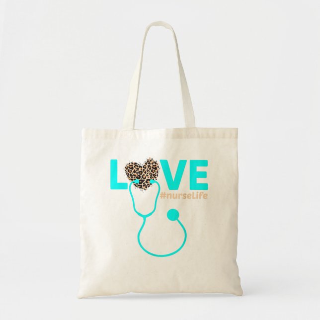Nurse Life RN LPN CNA Healthcare Leopard Nurse Wee Tote Bag (Front)