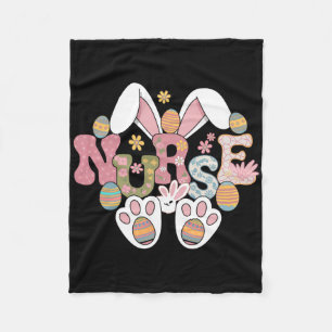 Nurse Life Stethoscope Nursing Cute Easter Bunny E Fleece Blanket