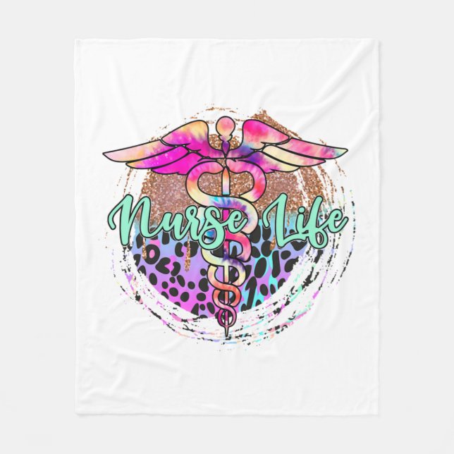 Nurse life Sticker 1 Fleece Blanket (Front)