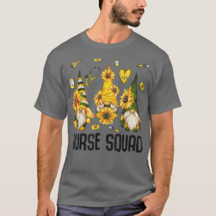 Nurse Life Sunflower Gnome Squad Healthcare Worker T-Shirt