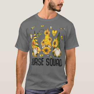 Nurse Life Sunflower Gnome Squad Healthcare Worker T-Shirt