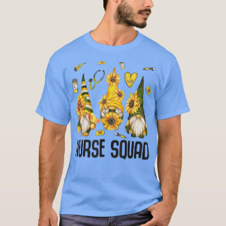 Nurse Life Sunflower Gnome Squad Healthcare Worker T-Shirt