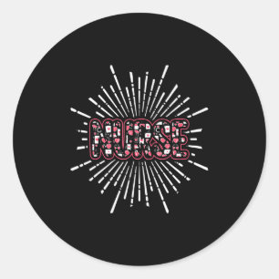 Nurse Life Valentines Day Stethoscope Er Icu Nicu Classic Round Sticker