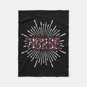 Nurse Life Valentines Day Stethoscope Er Icu Nicu Fleece Blanket