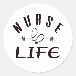 Nurse Life White Classic Round Sticker