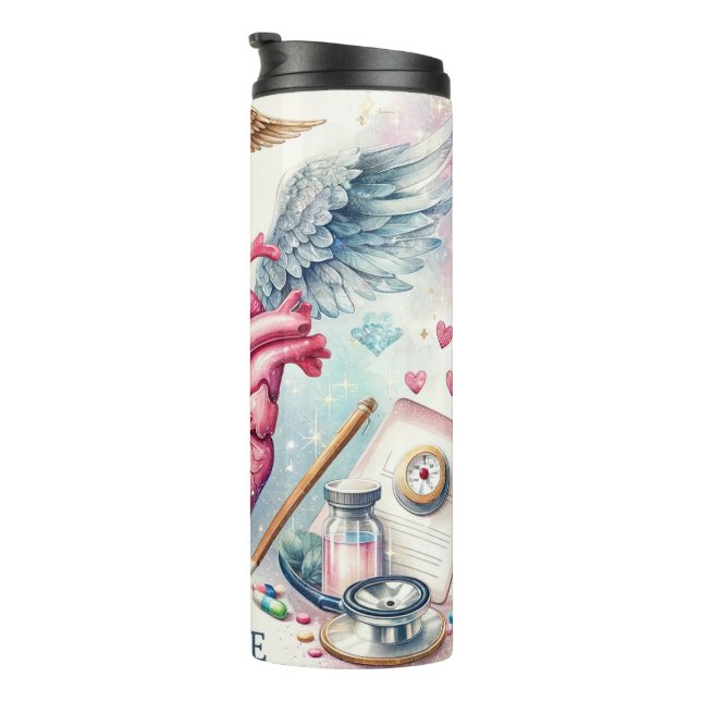 Nurse Life With a Huge Heart Thermal Tumbler (Rotated Right)