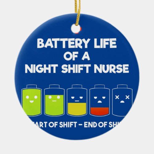 Nurse Lifesavers Nursing Energy Night Shift Ceramic Ornament