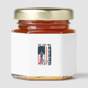 Nurse Live Love Heal Patriotic Vintage Vector Desi Honey Jar Favors