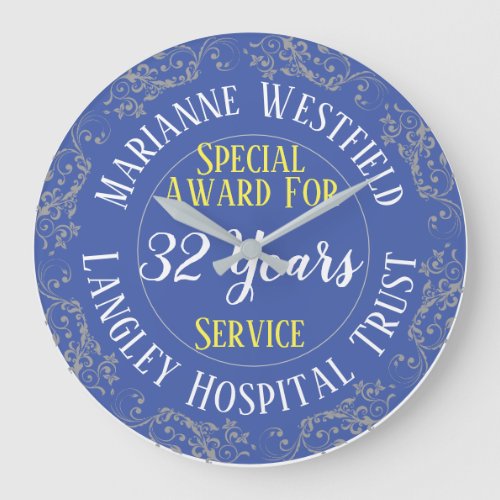 Nurse Long Service Award with Years Served Large Clock