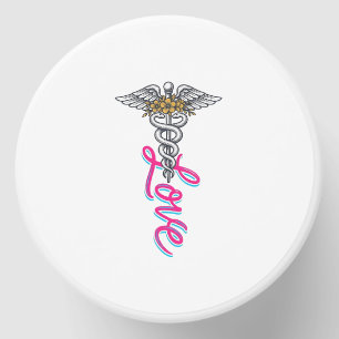 Nurse Love Caduceus Floral Medical Vertical Design Mini Candle Favors