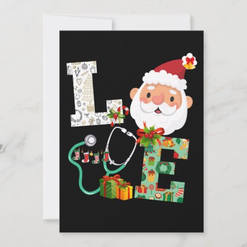 Nurse Love Christmas Santa Xmas Celebrate Holiday Card