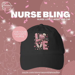 Nurse Love Faux Knitted/Patchwork Design Dad Cap