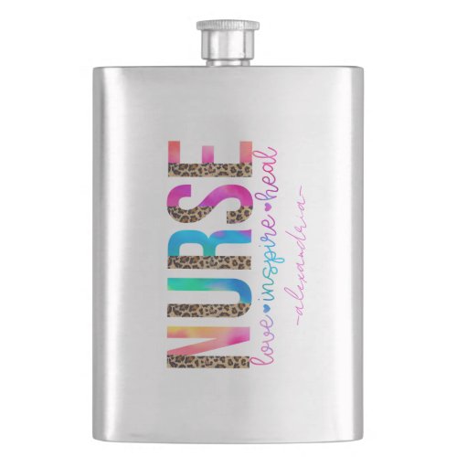 Nurse _ Love Inspire Heal Flask