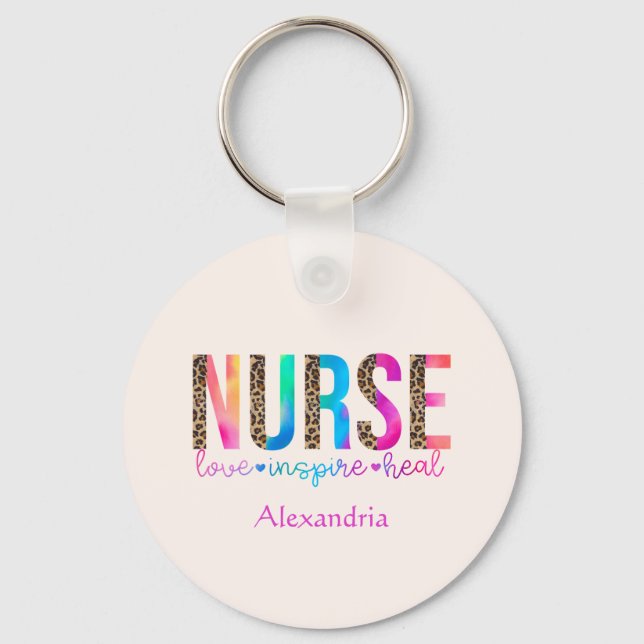 Nurse - Love, Inspire, Heal Keychain (Front)