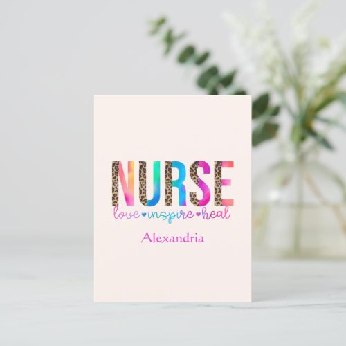 Nurse _ Love Inspire Heal Postcard