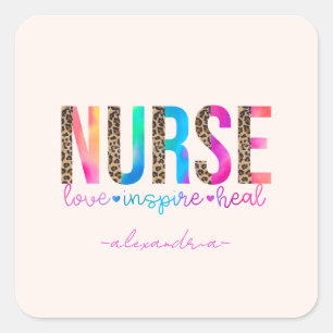 Nurse - Love, Inspire, Heal Square Sticker