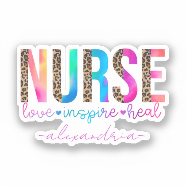Nurse - Love, Inspire, Heal Sticker (Front)