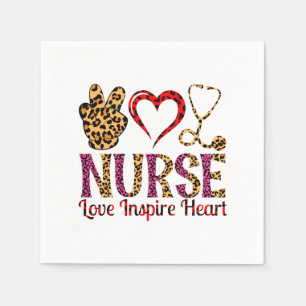Nurse Love Inspire Heart -Motivational Nurse (2) Napkins