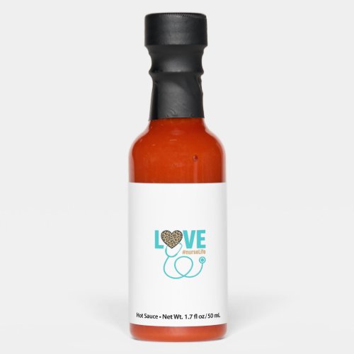 Nurse Love Leopard Stethoscope Vector Design_1 Hot Sauces