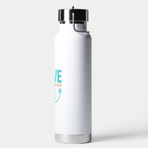 Nurse Love Leopard Stethoscope Vector Design_1 Water Bottle