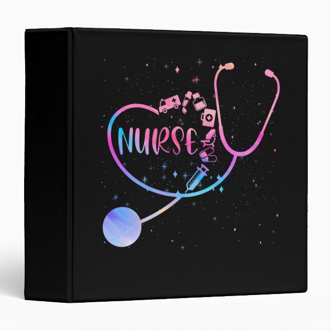 Nurse Love Nursing Student RN Life Thank You 3 Ring Binder (Front/Spine)
