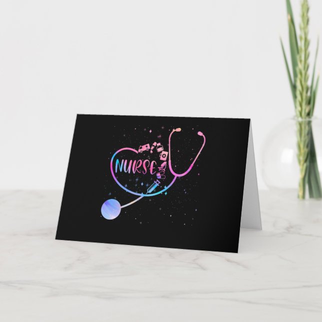 Nurse Love Nursing Student RN Life Thank You Card (Front)