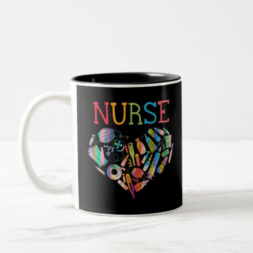 Nurse Love Nursing Student RN Life Thank You Two_Tone Coffee Mug