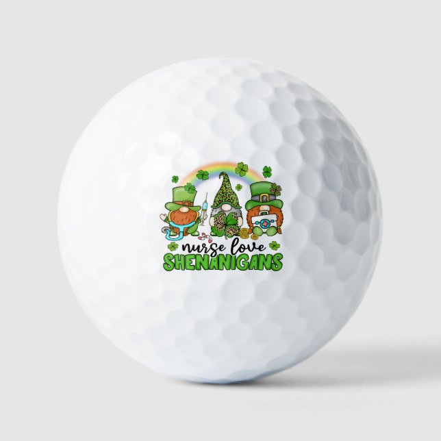 Nurse Love Shenanigans St. Patrick's Golf Balls (Front)