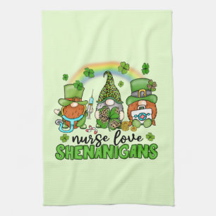 Nurse Love Shenanigans St. Patrick's Kitchen Towel