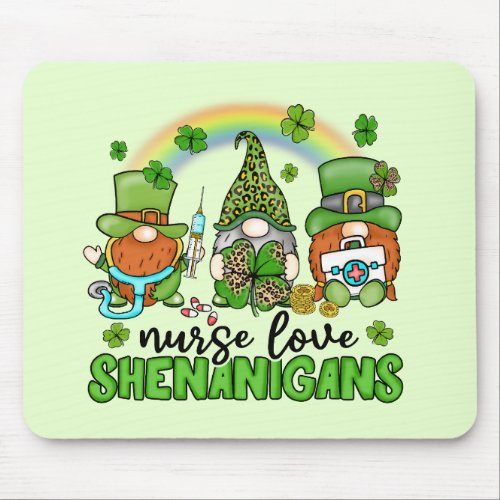 Nurse Love Shenanigans St Patricks Mouse Pad