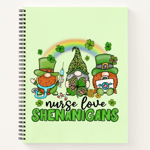 Nurse Love Shenanigans St Patricks Notebook