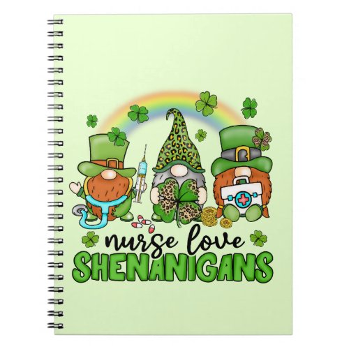 Nurse Love Shenanigans St Patricks Notebook