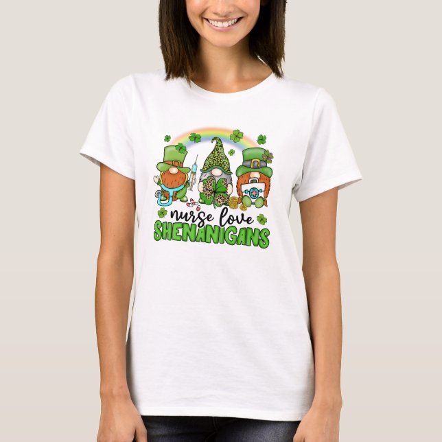 Nurse Love Shenanigans St. Patrick's T-Shirt (Front)