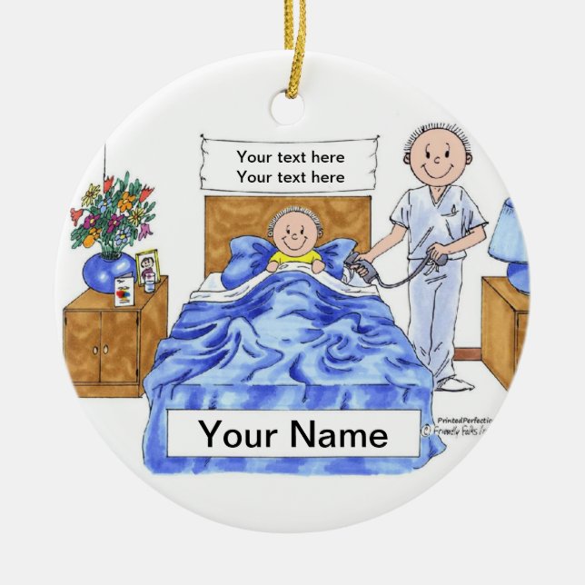 Nurse - Male Ceramic Ornament (Front)
