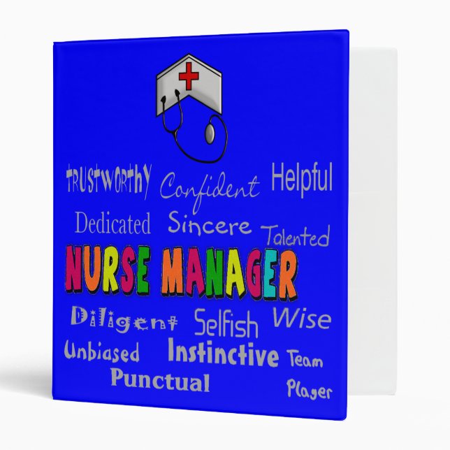 Nurse Manager Binder--Unique Gift Item 3 Ring Binder (Front/Inside)