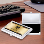 Nurse Medical Business Card Holder<br><div class="desc">Nurse business card case with cool simulated gold metallic background printed on the front and RN Nurse symbol with your name and profession boldly displayed for a classy first impression. Designed told hold your business cards and protect them for a home health nurse,  registered nurse,  or medical professional.</div>