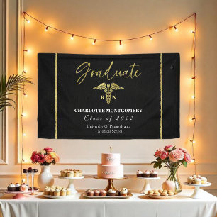 Nurse Medical Caduceus Grad Party Banner