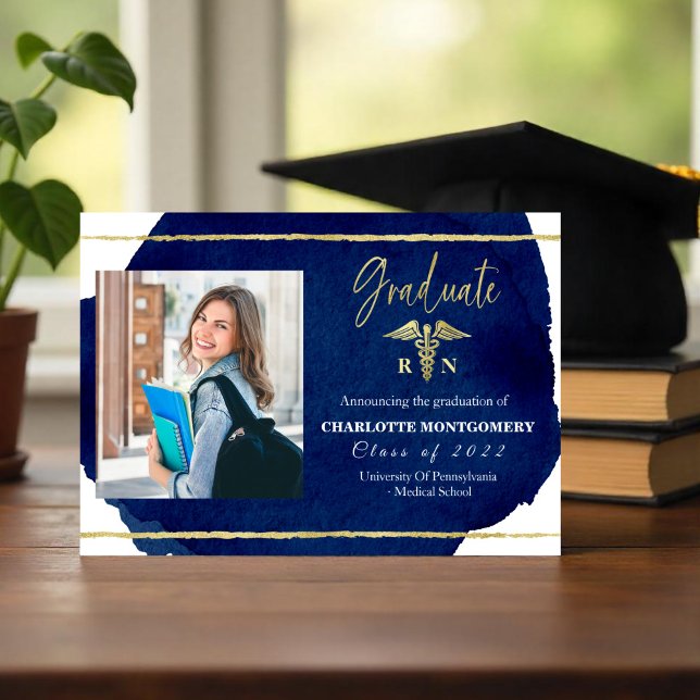 Nurse Medical Caduceus Graduation Announcement (Creator Uploaded)