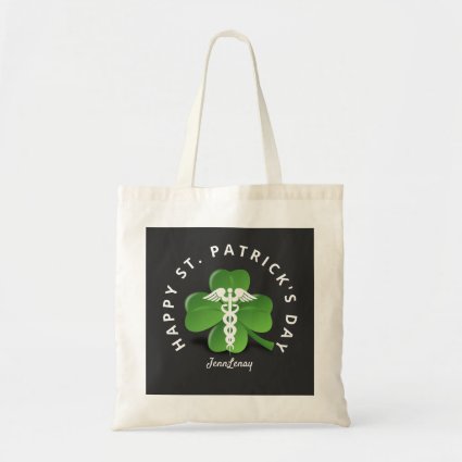 Nurse Medical Caduceus Green Shamrock St Patricks Tote Bag