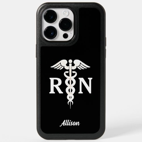 Nurse Medical Caduceus Medicine Black White OtterBox iPhone 14 Pro Max Case