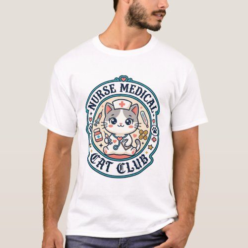 Nurse Medical Cat Funny Cat Lover Design - Nurse M T-Shirt