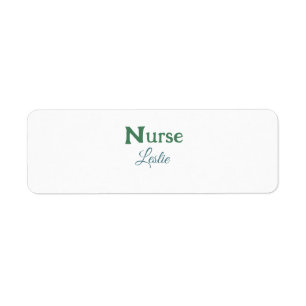 Nurse medical doctor add name text green blue sipl label