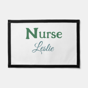 Nurse medical doctor add name text green blue sipl pennant